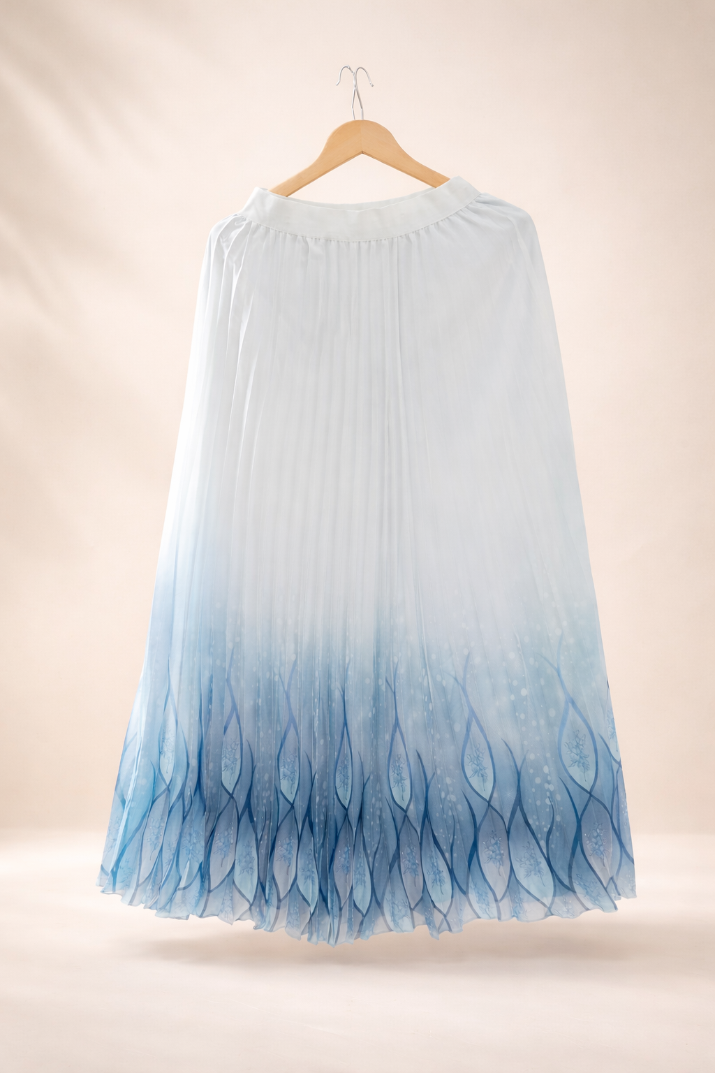 Aveline Blue and White Pleated Skirt Set