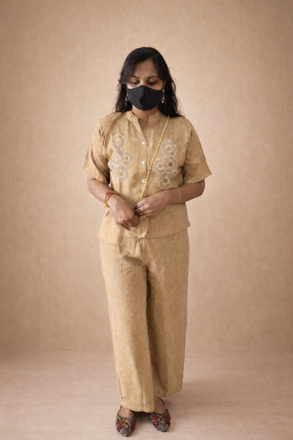 Elva Beige Floral Co-Ord Set