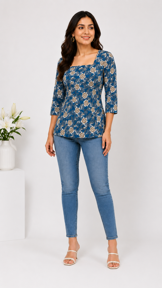 Alira Printed Cotton Corset Kurti