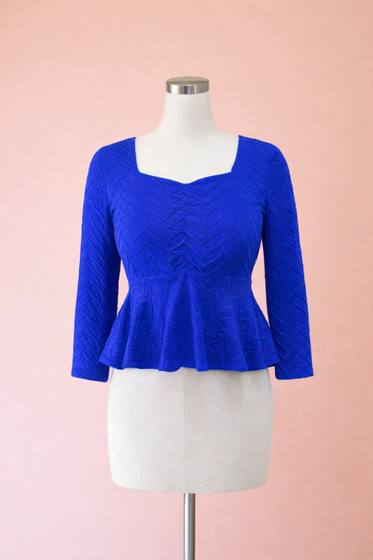 Mirelle Blue Peplum Top