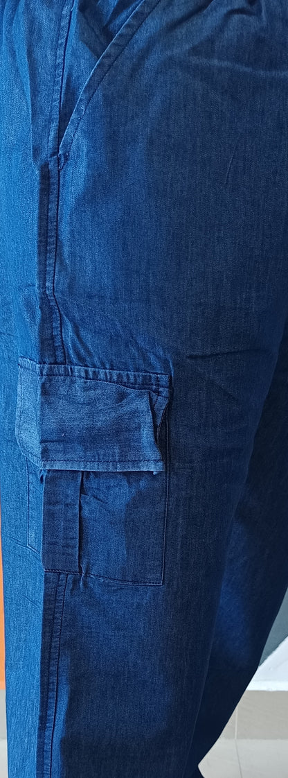 Zeni Graphic Tee & Blue Denim Cargo Pants Combo Set