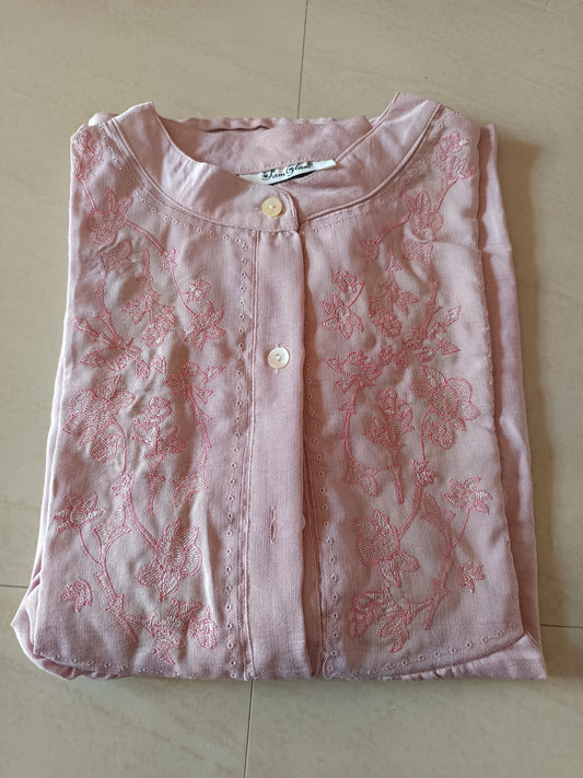 Aira Pink Embroidered Tunic Top