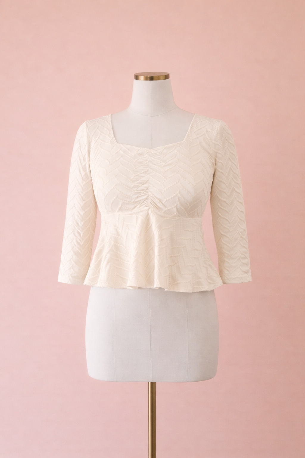 Mirelle Off-White Peplum Top