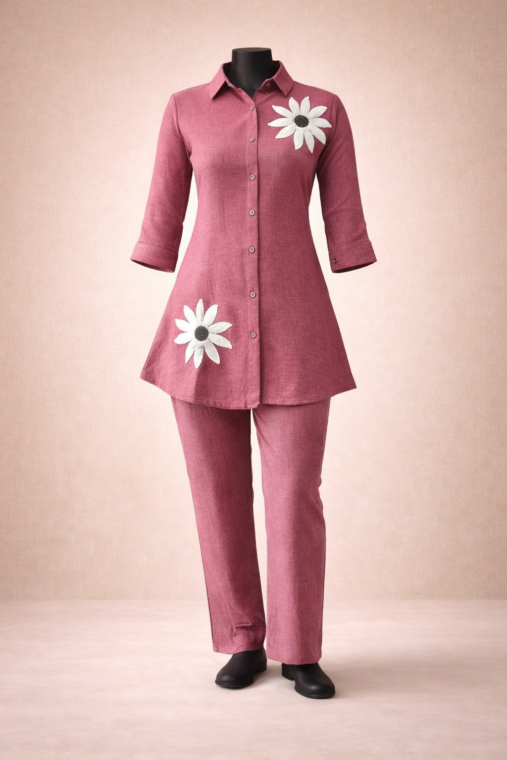 Lurelle Rose Flower Embroidered Co-Ord Set