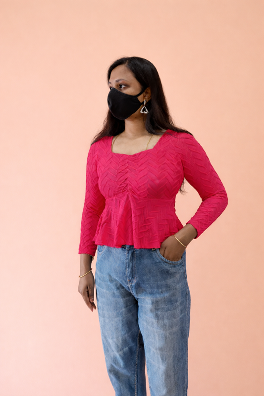 Mirelle Pink Peplum Top