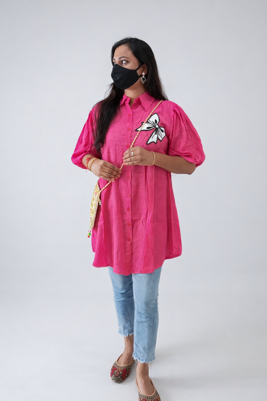 Luna Oversized Pink Tunic Top