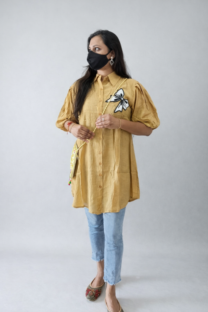 Luna Oversized Beige Tunic Top