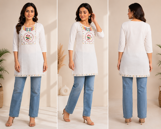 Elira Cotton Khadi Short Kurti
