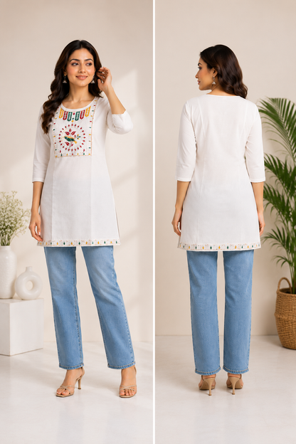 Elira Cotton Khadi Short Kurti