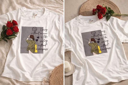 Vina White Graphic Printed T-Shirt